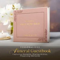 Personalized Funeral Guest Book - Rose Gold