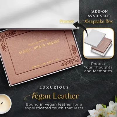 Personalized Funeral Guest Book - Rose Gold