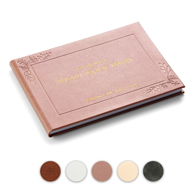 Personalized Funeral Guest Book - Rose Gold