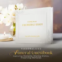 Personalized Funeral Guest Book - White