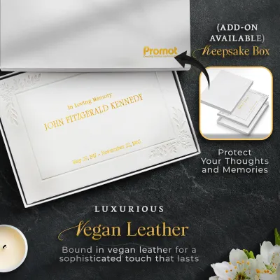 Personalized Funeral Guest Book - White