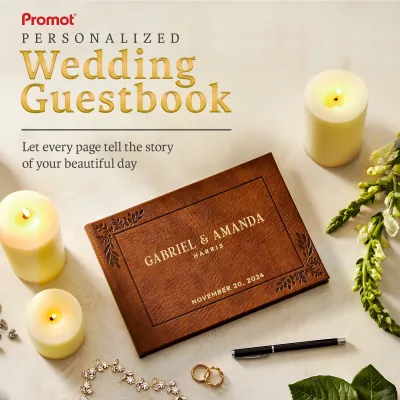 Custom Wedding Guestbook - Brown