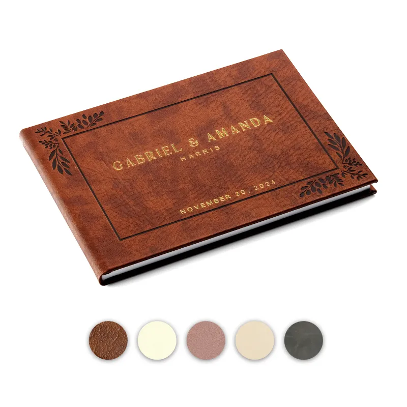Custom Wedding Guestbook - Brown
