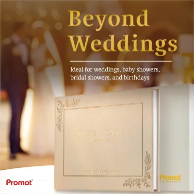 Custom Wedding Guest Book - Gold