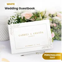Custom Wedding Guest Book - White
