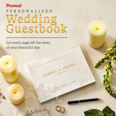 Custom Wedding Guest Book - White