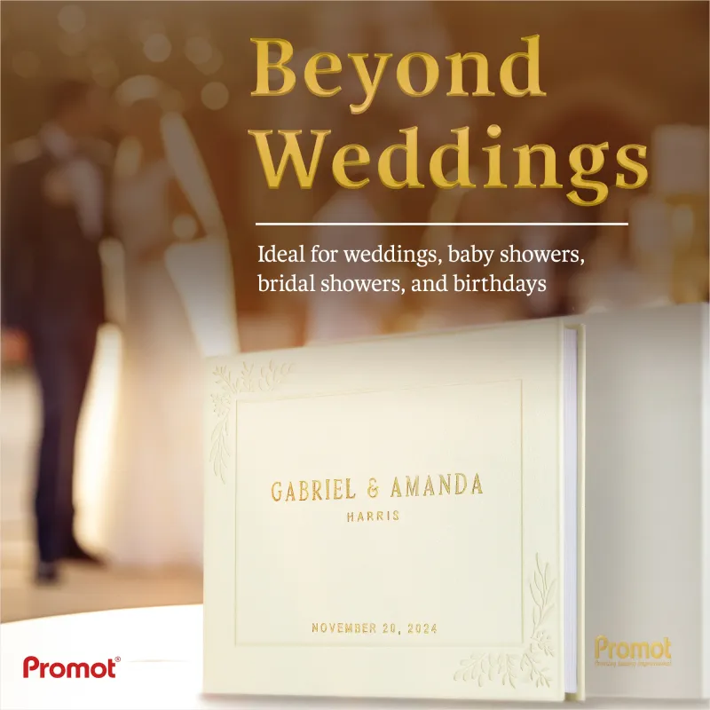 Custom Wedding Guest Book - White
