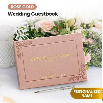 Custom Wedding Guest Book - Rose Gold