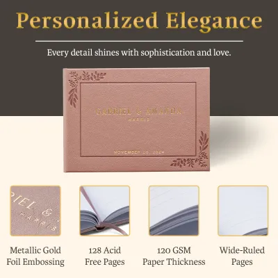 Custom Wedding Guest Book - Rose Gold