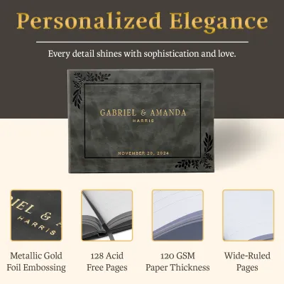 Custom Wedding Guest Book - Charcoal
