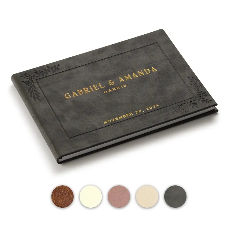 Custom Wedding Guest Book - Charcoal