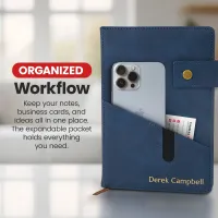 Custom Notebook with Pocket - Blue