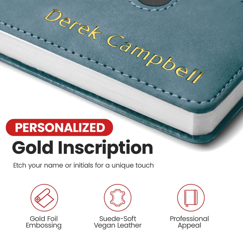 Custom Notebook with Pocket - Storm Blue