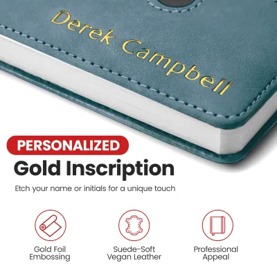 Custom Notebook with Pocket - Storm Blue