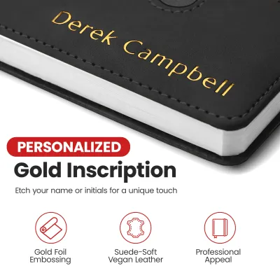 Custom Notebook with Pocket - Black