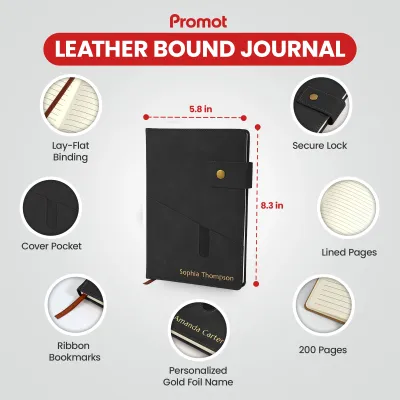 Custom Notebook with Pocket - Black
