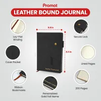 Custom Notebook with Pocket - Black