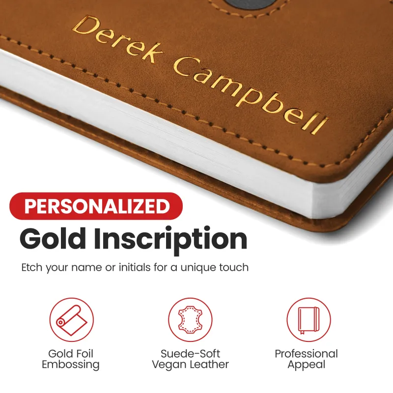 Custom Notebook with Pocket - Brown