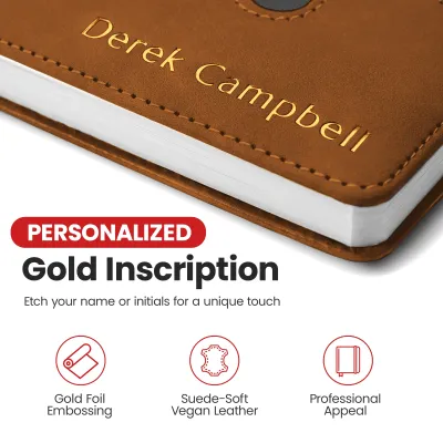 Custom Notebook with Pocket - Brown