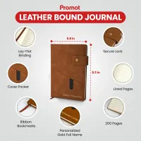 Custom Notebook with Pocket - Brown