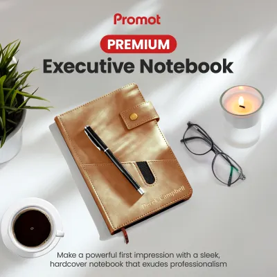 Custom Notebook with Pocket - Tan