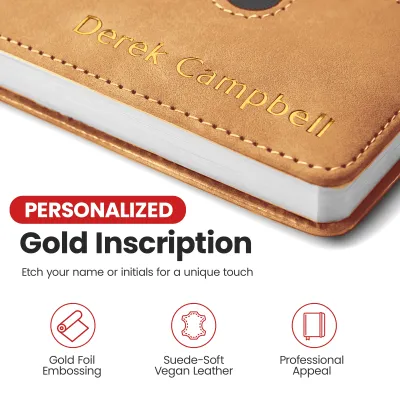 Custom Notebook with Pocket - Tan