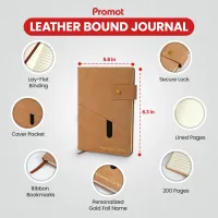 Custom Notebook with Pocket - Tan