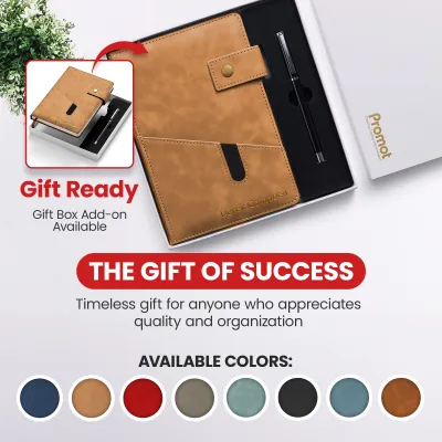 Custom Notebook with Pocket - Tan