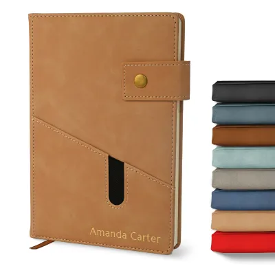Custom Notebook with Pocket - Tan