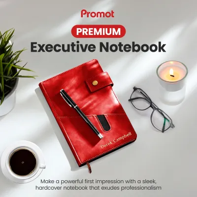 Custom Notebook with Pocket - Red
