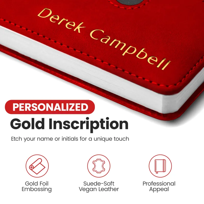 Custom Notebook with Pocket - Red