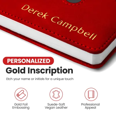 Custom Notebook with Pocket - Red