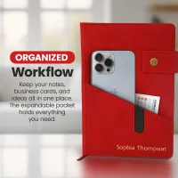 Custom Notebook with Pocket - Red