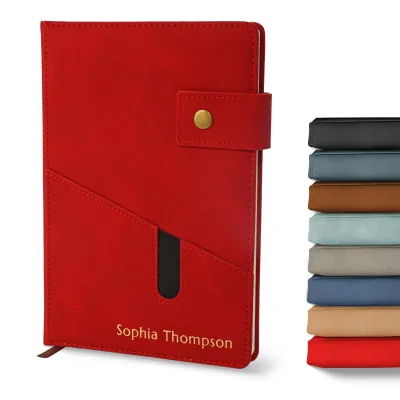 Custom Notebook with Pocket - Red