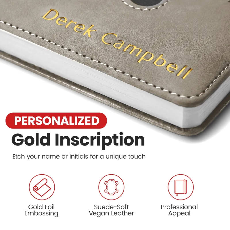 Custom Notebook with Pocket - Grey