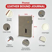 Custom Notebook with Pocket - Grey