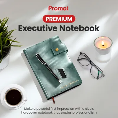 Custom Notebook with Pocket - Sky Blue