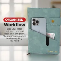 Custom Notebook with Pocket - Sky Blue