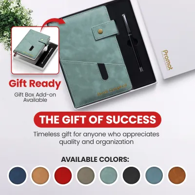 Custom Notebook with Pocket - Sky Blue