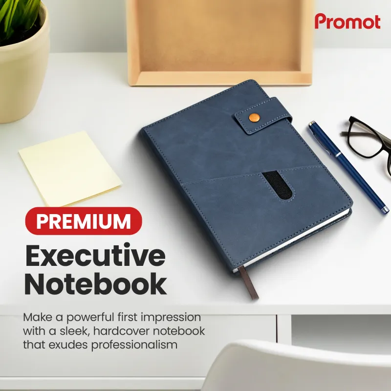 Notebook with Pocket and Pen - Storm Blue