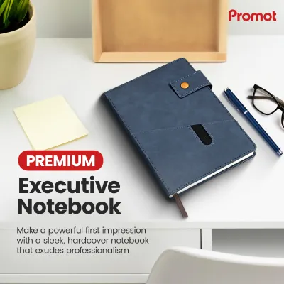 Notebook with Pocket and Pen - Storm Blue