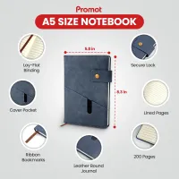 Notebook with Pocket and Pen - Storm Blue
