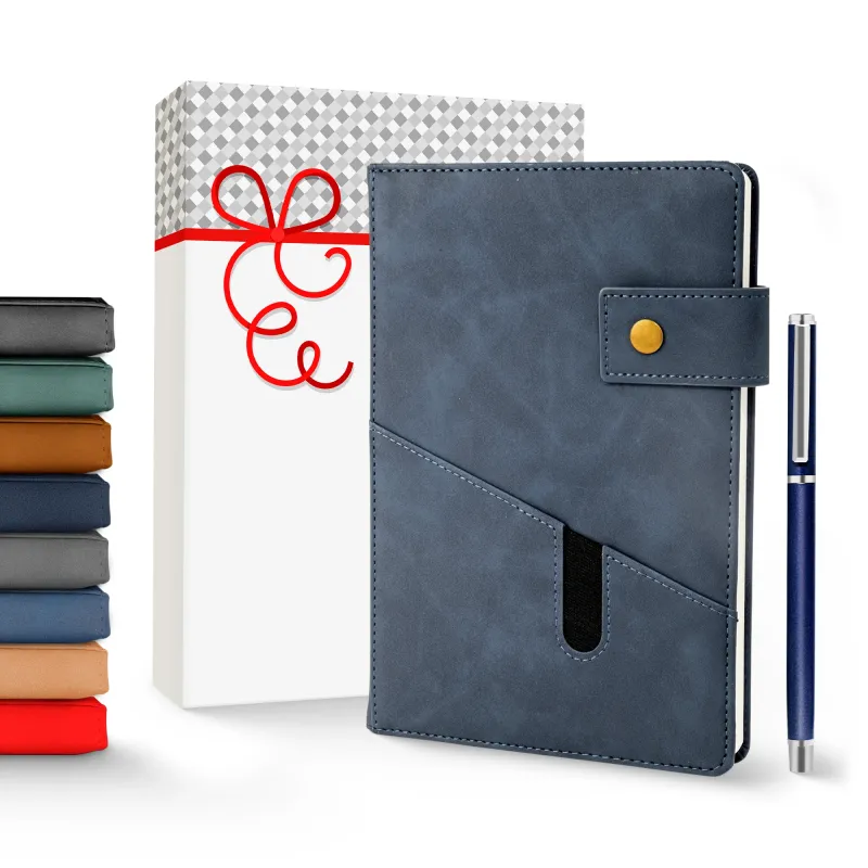 Notebook with Pocket and Pen - Storm Blue