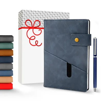 Notebook with Pocket and Pen - Storm Blue