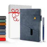 Notebook with Pocket and Pen - Storm Blue