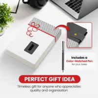 Notebook with Pocket and Pen - Black