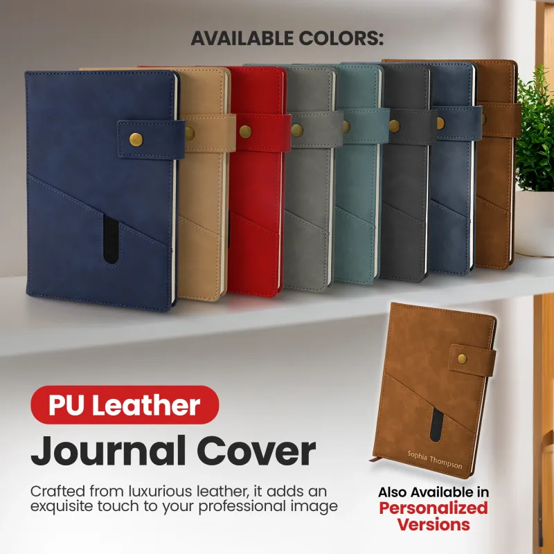 Notebook with Pocket and Pen - Brown