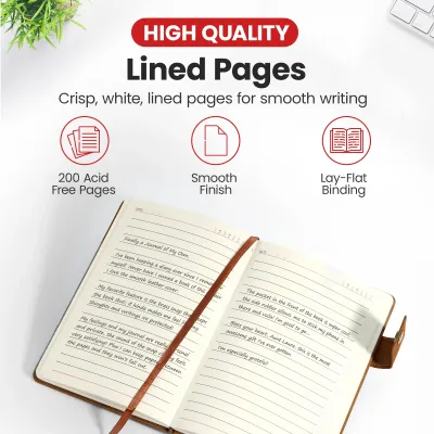 Notebook with Pocket and Pen - Brown