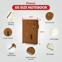 Notebook with Pocket and Pen - Brown
