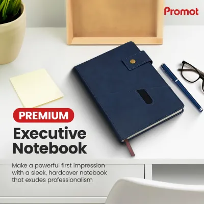 Notebook with Pocket and Pen - Blue